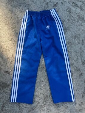 Vintage 1970’s Adidas Royal Blue Joggers with White Side Stripes
